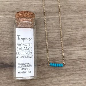 Kris nations turquoise bead necklace